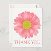 Bloemen Dank u Gerbera Daisy Roze Bloem Briefkaart (Voorkant / Achterkant)