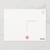 Bloemen Dank u Gerbera Daisy Roze Bloem Briefkaart (Achterkant)