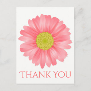 Bloemen Dank u Gerbera Daisy Roze Bloem Briefkaart