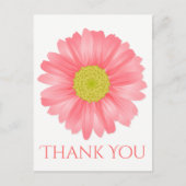 Bloemen Dank u Gerbera Daisy Roze Bloem Briefkaart (Voorkant)