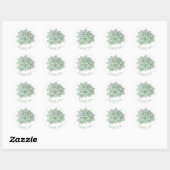 Bloemen Dank u Groene Succulente Cactus Ronde Sticker (Vel)