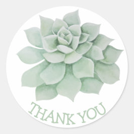 Bloemen Dank u Groene Succulente Cactus Ronde Sticker