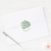 Bloemen Dank u Groene Succulente Cactus Ronde Sticker (Envelop)