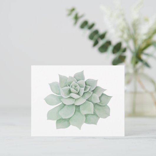 Bloemen Dank u Mint Groene Sappige Cactus Briefkaart (Staand voorkant)