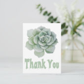 Bloemen Dank u Mint Groene Sappige Cactus Briefkaart (Staand voorkant)
