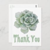 Bloemen Dank u Mint Groene Sappige Cactus Briefkaart (Voorkant / Achterkant)