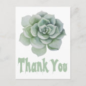 Bloemen Dank u Mint Groene Sappige Cactus Briefkaart (Voorkant)