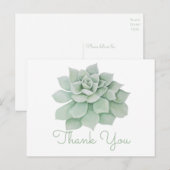 Bloemen Dank u Mint Groene Sappige Cactus Briefkaart (Voorkant / Achterkant)