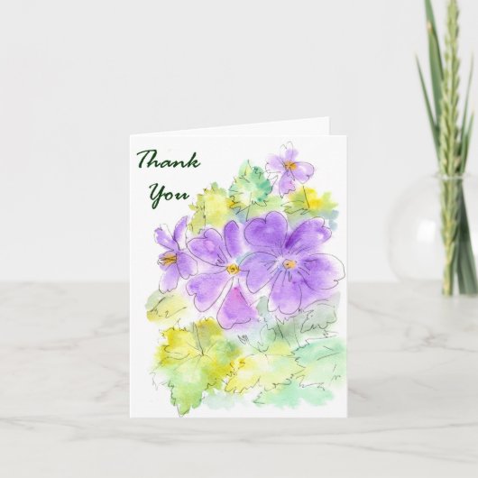 Bloemen "dank u" Notecard Bedankkaart (Voorkant)