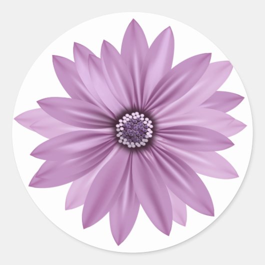 Bloemen dank u Paarse Daisy Flower - Lavendel Ronde Sticker (Voorkant)
