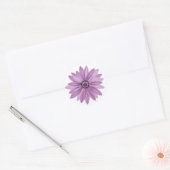 Bloemen dank u Paarse Daisy Flower - Lavendel Ronde Sticker (Envelop)
