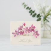 Bloemen Dank u Paarse lavendel roze bloemen tan Briefkaart (Staand voorkant)