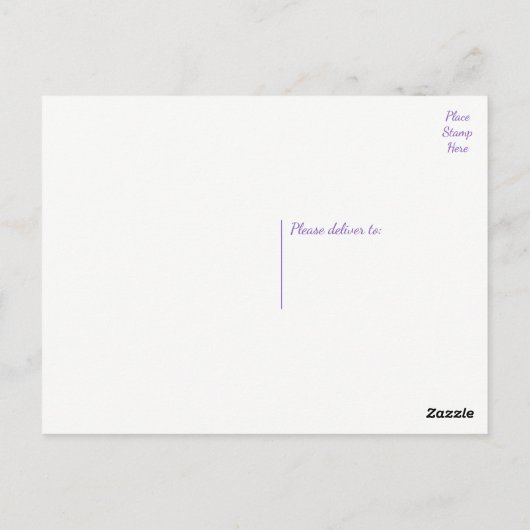 Bloemen Dank u Paarse lavendelharten Briefkaart (Achterkant)