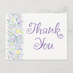 Bloemen Dank u Paarse lavendelharten Briefkaart