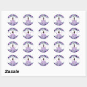 Bloemen Dank u Paarse Quinceanera Ronde Sticker (Vel)