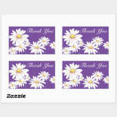 Bloemen dank u Paarse witte madeliefje Rechthoekige Sticker (Vel)