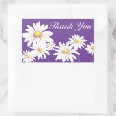 Bloemen dank u Paarse witte madeliefje Rechthoekige Sticker (Tas)