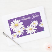 Bloemen dank u Paarse witte madeliefje Rechthoekige Sticker (Envelop)
