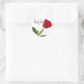 Bloemen Dank u Red Rose Zwart & Wit Ronde Sticker (Tas)