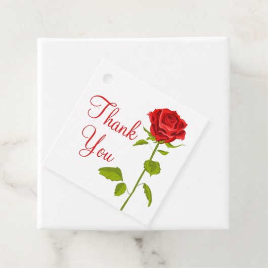 Bloemen Dank u Rode Rose Bloemen Bruiloft Romantis Bedankjes Labels (In situ)