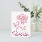 Bloemen Dank u rode rozenbloem Briefkaart (Staand voorkant)