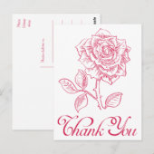Bloemen Dank u rode rozenbloem Briefkaart (Voorkant / Achterkant)