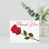 Bloemen Dank u rode rozenbloem Briefkaart (Staand voorkant)