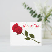 Bloemen Dank u rode rozenbloem Briefkaart (Staand voorkant)