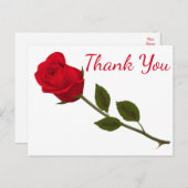 Bloemen Dank u rode rozenbloem Briefkaart (Voorkant / Achterkant)