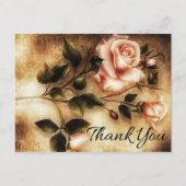 bloemen Dank u roze bloemen Briefkaart (Voorkant)