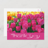Bloemen Dank u roze en gele tulpen bloem Briefkaart (Voorkant / Achterkant)