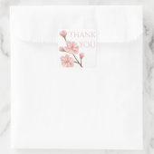 Bloemen Dank u Roze Kersenbloesem Bloem Feest Vierkante Sticker (Tas)
