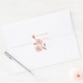 Bloemen Dank u Roze Kersenbloesem Bloem Feest Vierkante Sticker (Envelop)