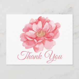 Bloemen Dank u roze pioenbloemen pioenen Briefkaart