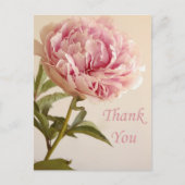 Bloemen Dank u roze pioenroos bloem Briefkaart (Voorkant)