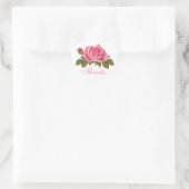 Bloemen Dank u Roze Rose Bloem Bruiloft Rozen Hart Sticker (Tas)