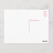 Bloemen Dank u Roze Roze Bloem Briefkaart (Achterkant)