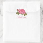 Bloemen Dank u Roze Roze Bloem Rozen Vierkante Sticker (Tas)