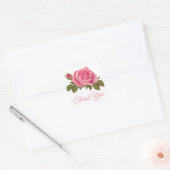 Bloemen Dank u Roze Roze Bloem Rozen Vierkante Sticker (Envelop)