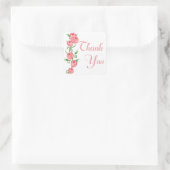 Bloemen Dank u Roze Roze Bloem Sticker / zeehond (Tas)