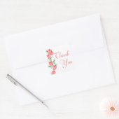 Bloemen Dank u Roze Roze Bloem Sticker / zeehond (Envelop)