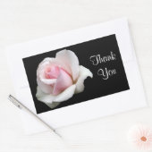 Bloemen Dank u Roze Roze Bloem Zwart Rozen Rechthoekige Sticker (Envelop)