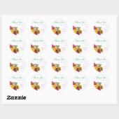 Bloemen dank u Sjabloon Waterverf pastel kleuren Ronde Sticker (Vel)