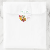 Bloemen dank u Sjabloon Waterverf pastel kleuren Ronde Sticker (Tas)