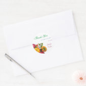 Bloemen dank u Sjabloon Waterverf pastel kleuren Ronde Sticker (Envelop)