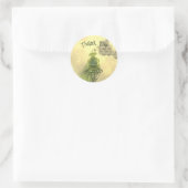 Bloemen Dank u Sticker Ronde Label Groen (Tas)