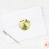 Bloemen Dank u Sticker Ronde Label Groen (Envelop)