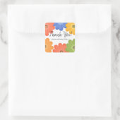 Bloemen dank u verjaardagsfeestje vierkante sticker (Tas)