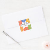 Bloemen dank u verjaardagsfeestje vierkante sticker (Envelop)