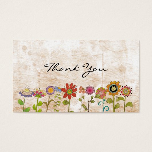 Bloemen dank u visitekaartjes (Voorkant)